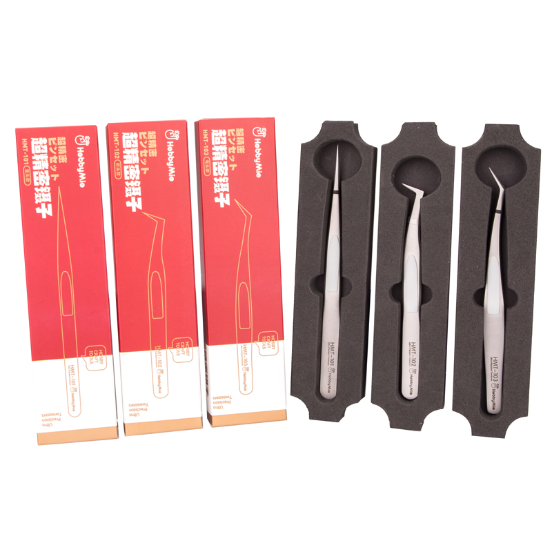 Model Kit Tweezers - Pęseta antystatyczna kątowa prosta HMT101, plastikowa,