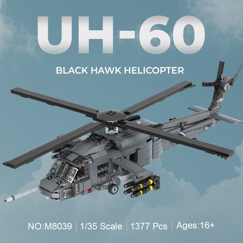 Model Kit Helicopter - MISINI M8039 1:35 Zestaw Klocków do