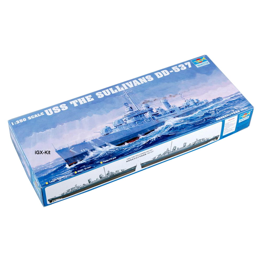 Model Kit Uss Iowa - Trumpeter 05304 Skala 1/350 USS DD537